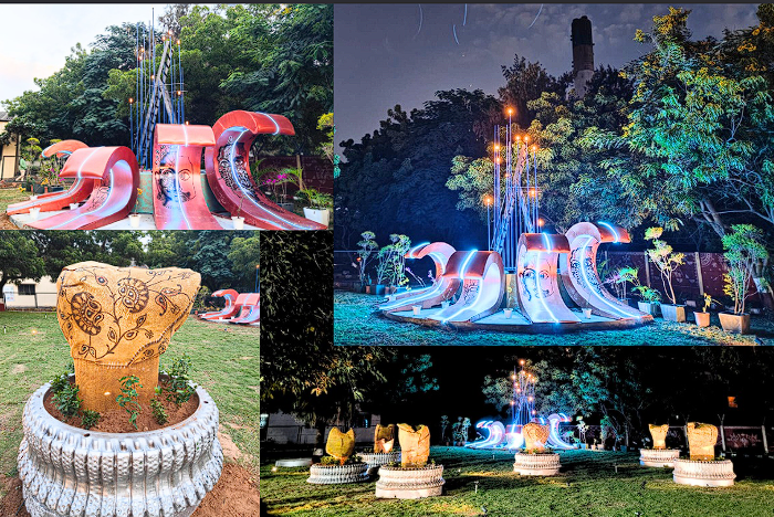 Upcycled architectural installation by Skillyak